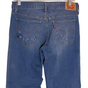 Levis 314 Shaping Straight Leg Jeans Denim Pants Distressed Blue 29